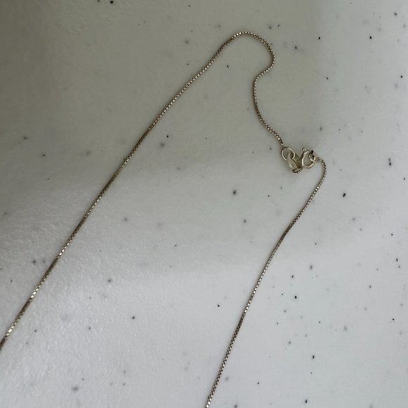 Sterling Silver Chain SU 925 Thailand Bright Box Chain 16 Inch Thin‎ - Picture 3 of 7